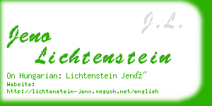 jeno lichtenstein business card